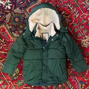 Baby Gap insulated winter puffer coat size 5 years green